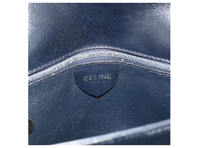 Céline CELINE Hand Bag Leather Navy Gold - vista 18