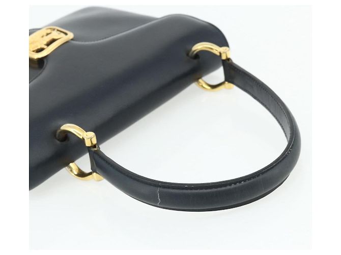 Céline CELINE Hand Bag Leather Navy Gold - vista 7