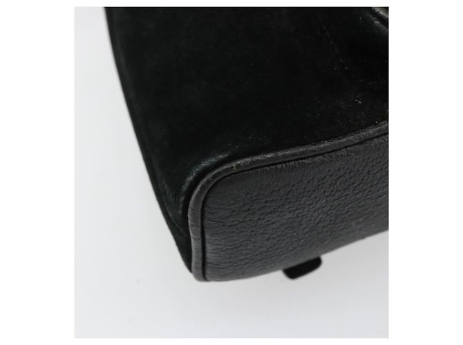 GUCCI Bamboo Backpack Suede Black Gold 003 1705 0030 - vista 17