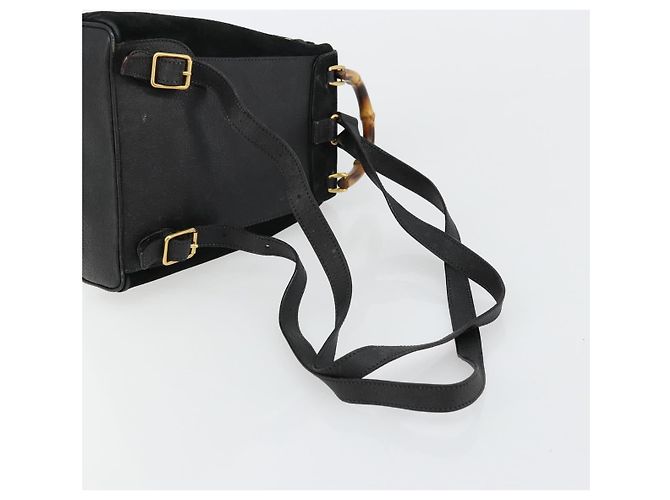 GUCCI Bamboo Backpack Suede Black Gold 003 1705 0030 - vista 8