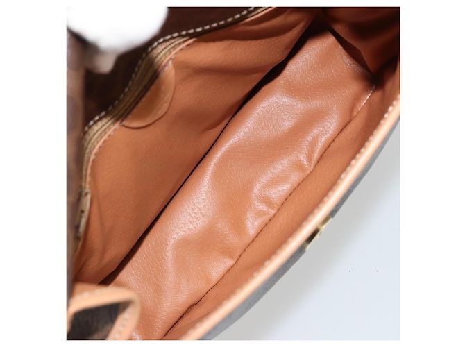 Céline CELINE Macadam Canvas Circle Shoulder Bag PVC Leather Brown Gold - vista 10
