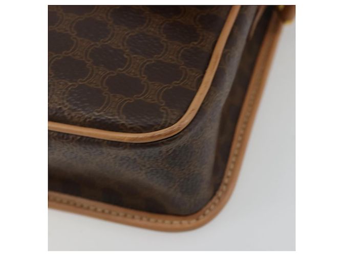 Céline CELINE Macadam Canvas Circle Shoulder Bag PVC Leather Brown Gold - vista 14