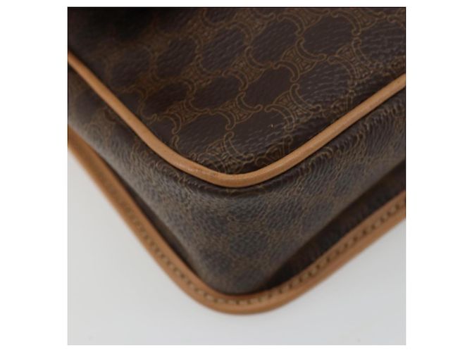 Céline CELINE Macadam Canvas Circle Shoulder Bag PVC Leather Brown Gold - vista 15