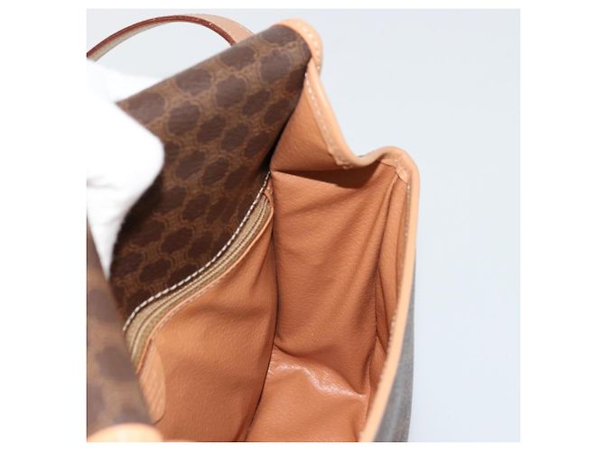 Céline CELINE Macadam Canvas Circle Shoulder Bag PVC Leather Brown Gold - vista 19