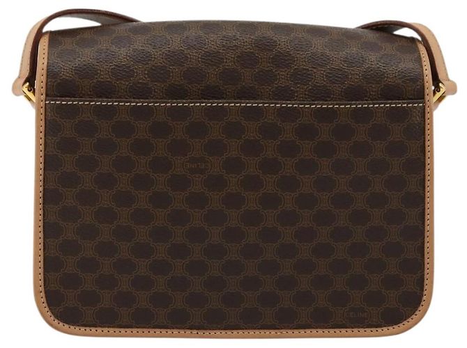 Céline CELINE Macadam Canvas Circle Shoulder Bag PVC Leather Brown Gold - vista 2