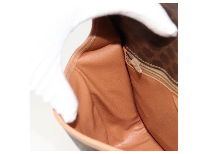 Céline CELINE Macadam Canvas Circle Shoulder Bag PVC Leather Brown Gold - vista 20