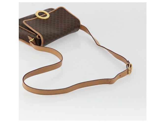 Céline CELINE Macadam Canvas Circle Shoulder Bag PVC Leather Brown Gold - vista 7