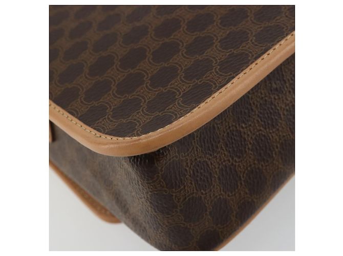 Céline CELINE Macadam Canvas Circle Shoulder Bag PVC Leather Brown Gold - vista 9