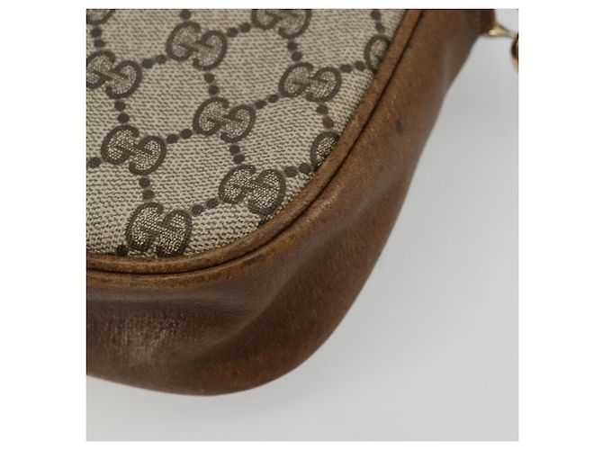 GUCCI GG Supreme Web Sherry Line Shoulder Bag PVC Beige Gold Red - vista 16