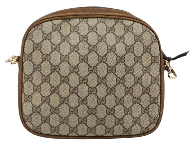 GUCCI GG Supreme Web Sherry Line Shoulder Bag PVC Beige Gold Red - vista 2