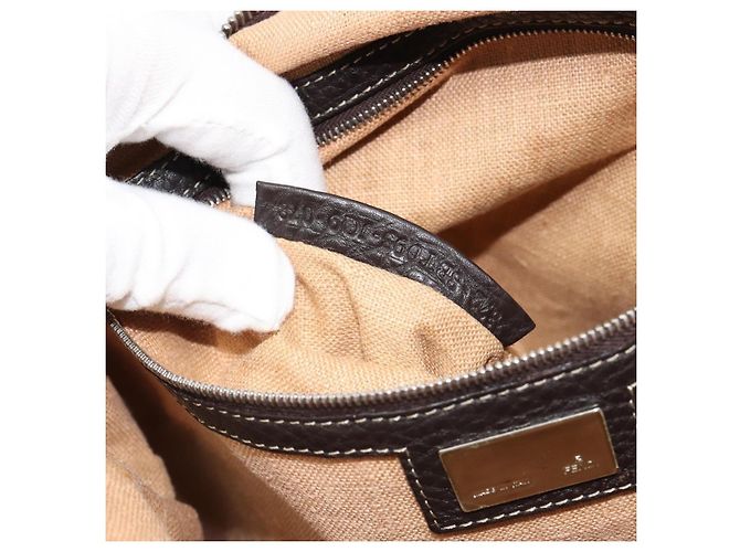 FENDI Zucca Canvas Shoulder Bag Black Brown - vista 12