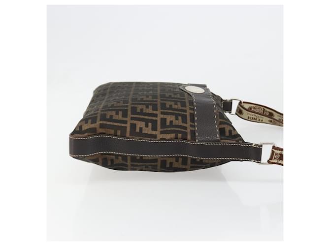 FENDI Zucca Canvas Shoulder Bag Black Brown - vista 3