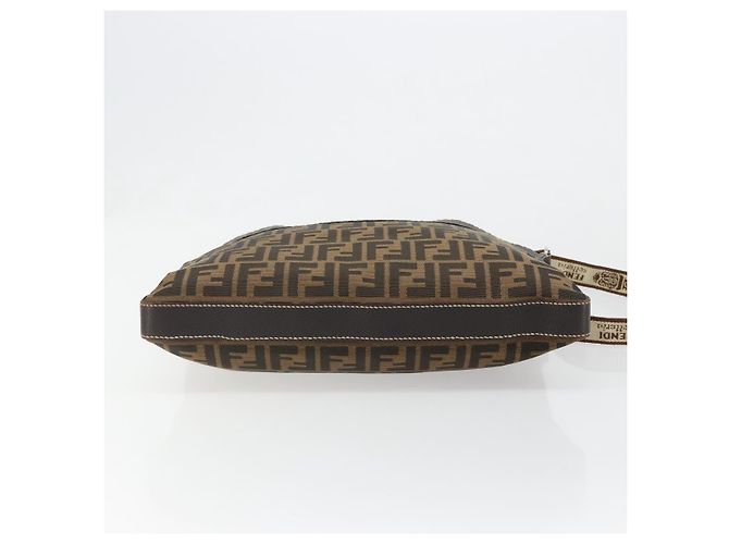 FENDI Zucca Canvas Shoulder Bag Black Brown - vista 5