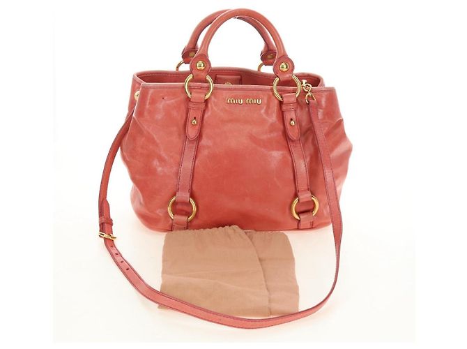 Miu Miu Hand Bag Leather 2way Pink Gold - vista 12