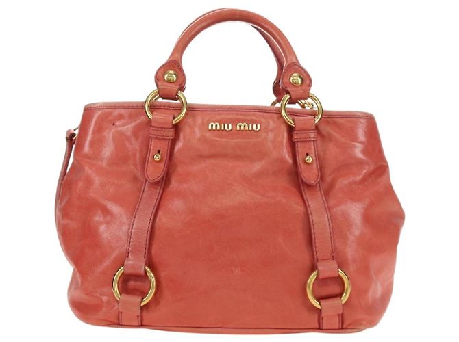Miu Miu Hand Bag Leather 2way Pink Gold - vista 13