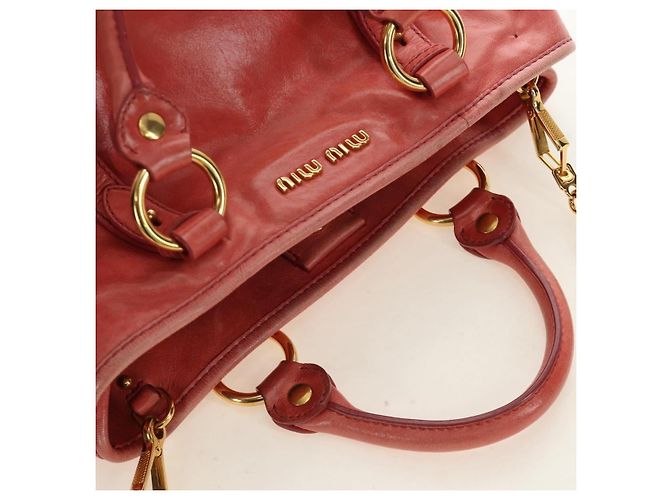 Miu Miu Hand Bag Leather 2way Pink Gold - vista 14