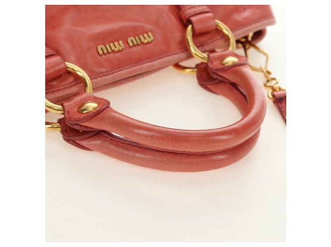 Miu Miu Hand Bag Leather 2way Pink Gold - vista 15