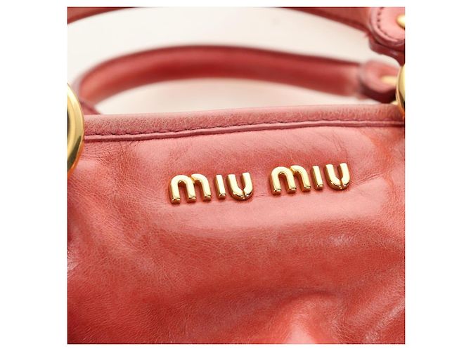 Miu Miu Hand Bag Leather 2way Pink Gold - vista 25