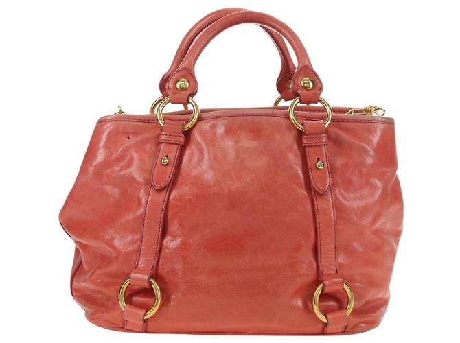 Miu Miu Hand Bag Leather 2way Pink Gold - vista 3