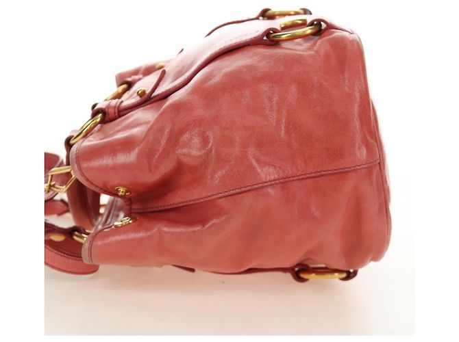 Miu Miu Hand Bag Leather 2way Pink Gold - vista 7