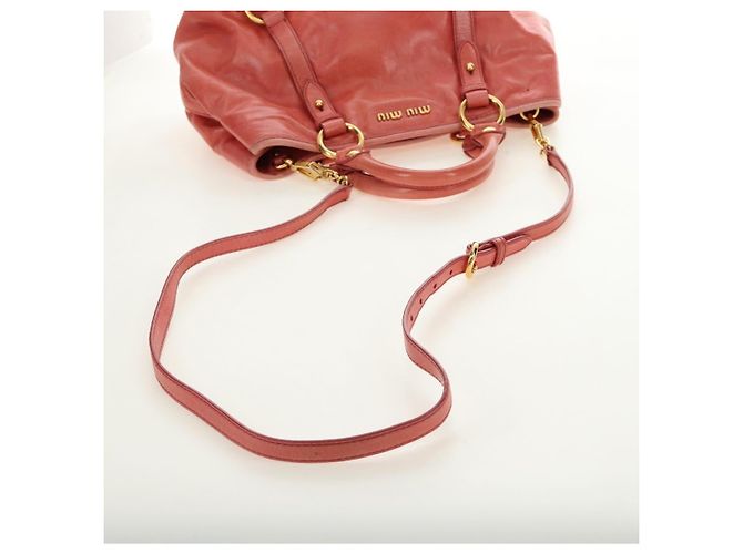 Miu Miu Hand Bag Leather 2way Pink Gold - vista 9