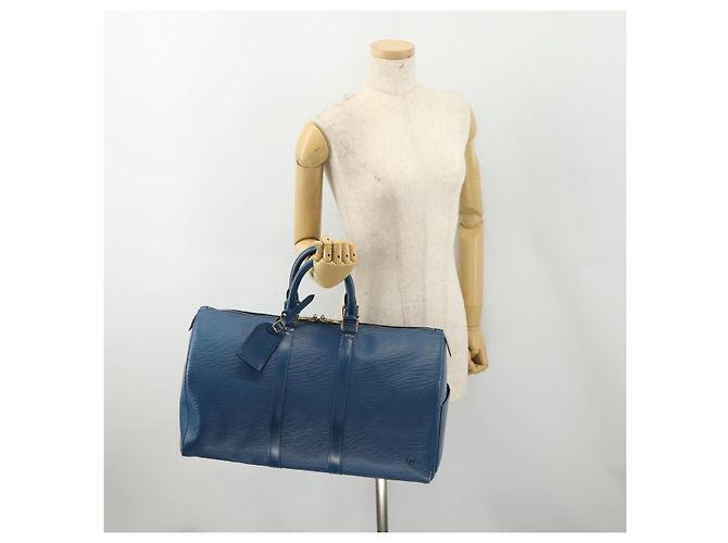 LOUIS VUITTON Epi Keepall 45 Boston Bag Blue M42975 LV - vista 22