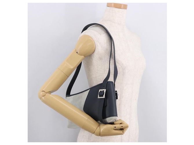 LOEWE Anagram Shoulder Bag Suede Leather Gray Silver - vista 22