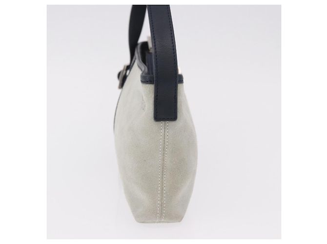 LOEWE Anagram Shoulder Bag Suede Leather Gray Silver - vista 3