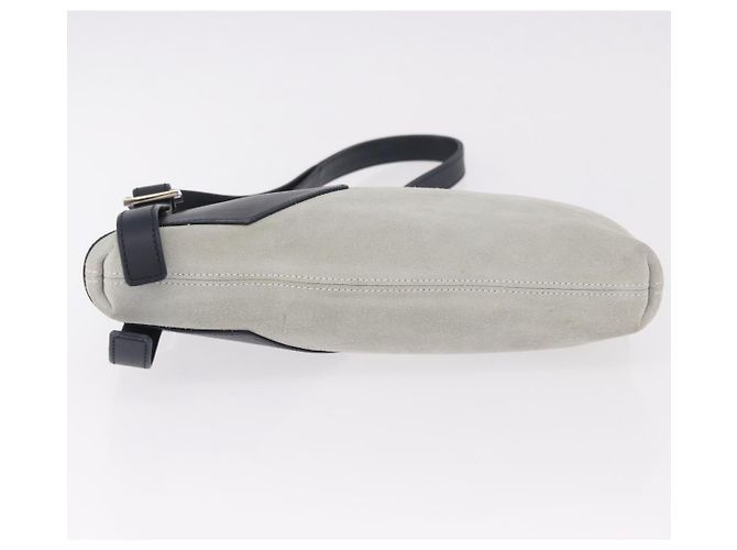 LOEWE Anagram Shoulder Bag Suede Leather Gray Silver - vista 5