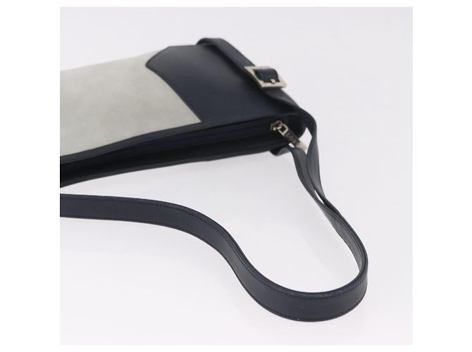 LOEWE Anagram Shoulder Bag Suede Leather Gray Silver - vista 7