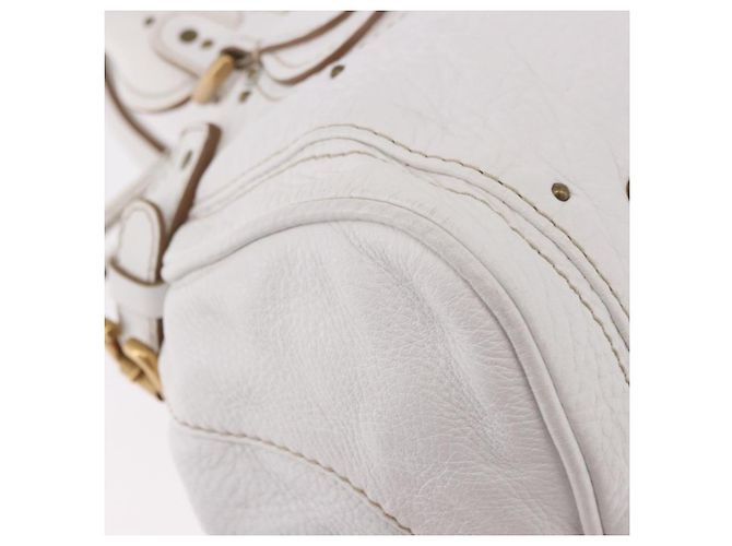 Chloé Chloe Paddington Hand Bag Leather White Gold Silver - vista 12