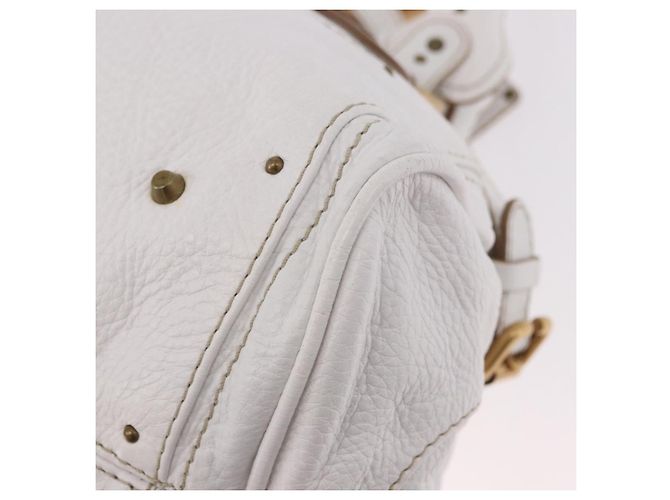 Chloé Chloe Paddington Hand Bag Leather White Gold Silver - vista 13