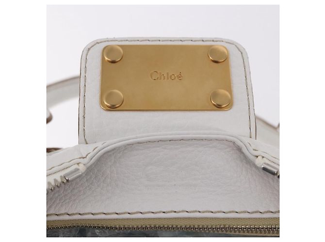 Chloé Chloe Paddington Hand Bag Leather White Gold Silver - vista 18