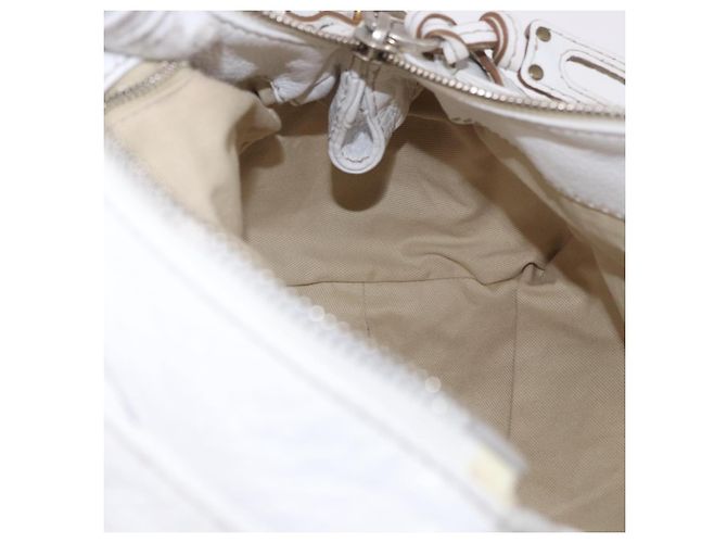 Chloé Chloe Paddington Hand Bag Leather White Gold Silver - vista 20