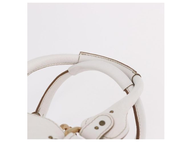 Chloé Chloe Paddington Hand Bag Leather White Gold Silver - vista 8