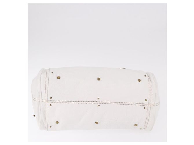 Chloé Chloe Paddington Hand Bag Leather White Gold Silver - vista 9