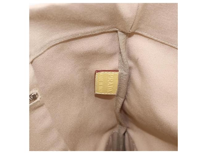PRADA Tote Bag Canvas Beige Silver - vista 18