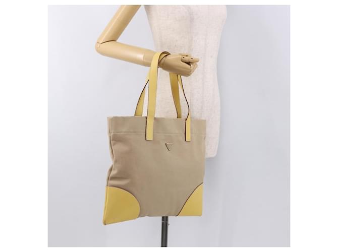 PRADA Tote Bag Canvas Beige Silver - vista 23