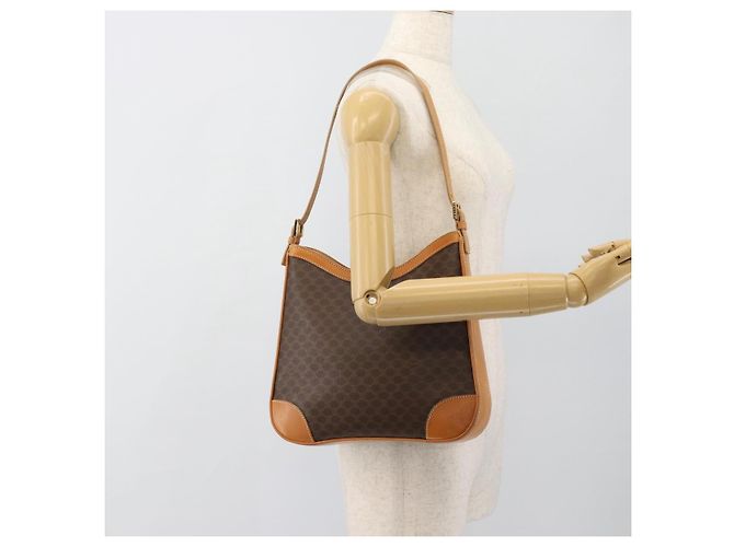 Céline CELINE Macadam Canvas Shoulder Bag PVC Leather Brown Gold - vista 22