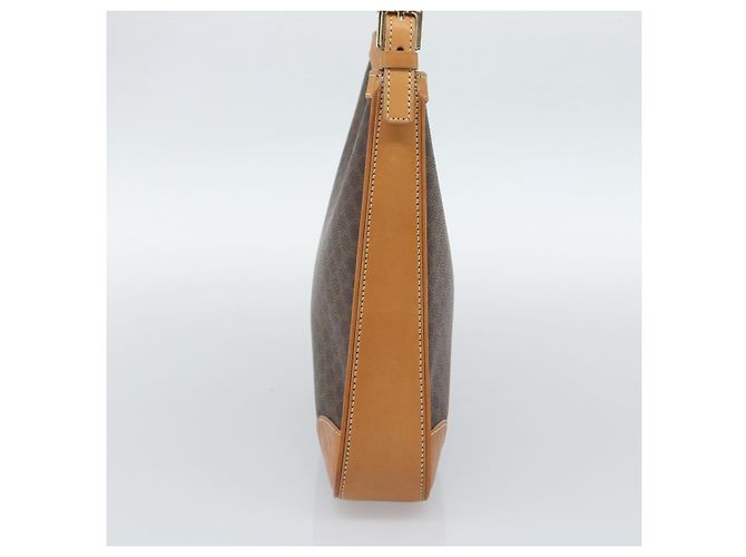 Céline CELINE Macadam Canvas Shoulder Bag PVC Leather Brown Gold - vista 3
