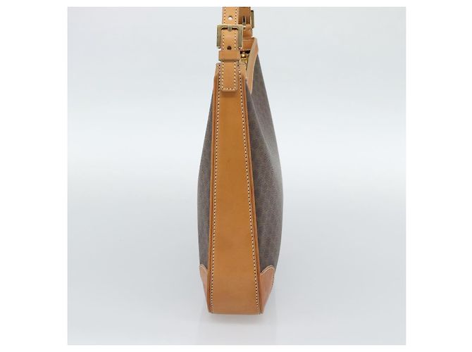 Céline CELINE Macadam Canvas Shoulder Bag PVC Leather Brown Gold - vista 4