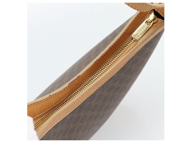 Céline CELINE Macadam Canvas Shoulder Bag PVC Leather Brown Gold - vista 6