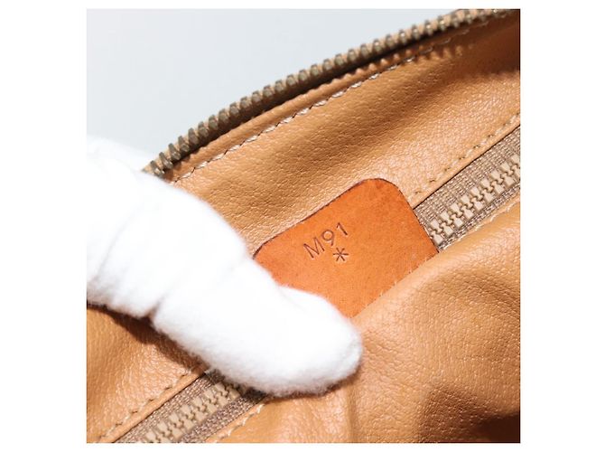Céline CELINE Macadam Canvas Boston Bag PVC Leather Brown Gold - vista 12