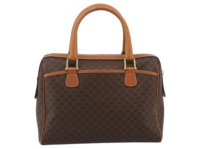 Céline CELINE Macadam Canvas Boston Bag PVC Leather Brown Gold - vista 2
