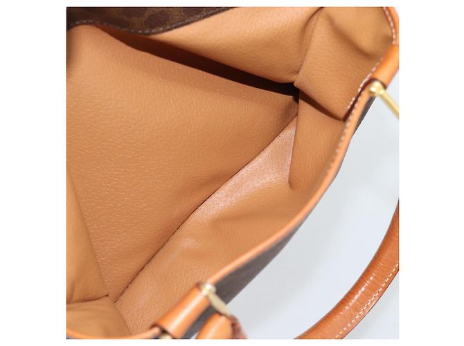 Céline CELINE Macadam Canvas Boston Bag PVC Leather Brown Gold - vista 23