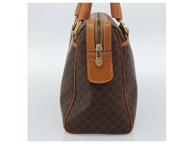Céline CELINE Macadam Canvas Boston Bag PVC Leather Brown Gold - vista 3