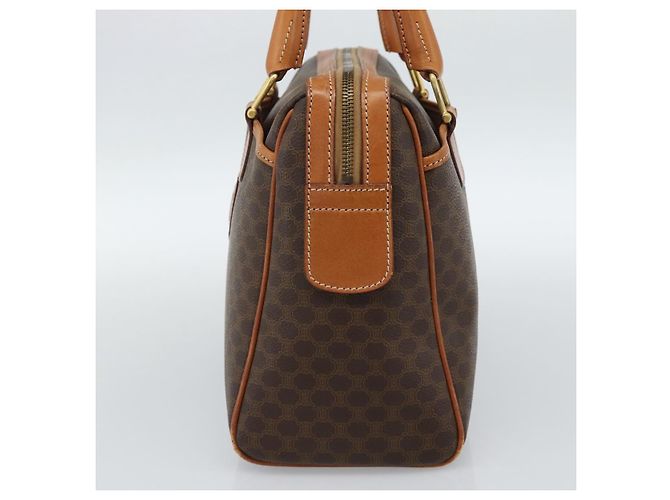 Céline CELINE Macadam Canvas Boston Bag PVC Leather Brown Gold - vista 4