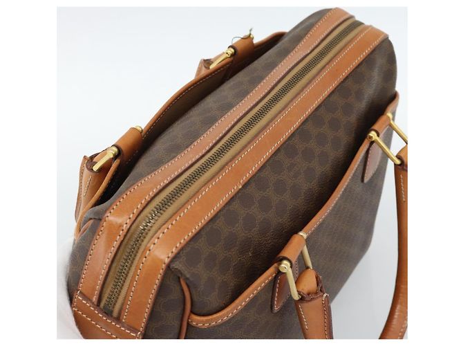 Céline CELINE Macadam Canvas Boston Bag PVC Leather Brown Gold - vista 6