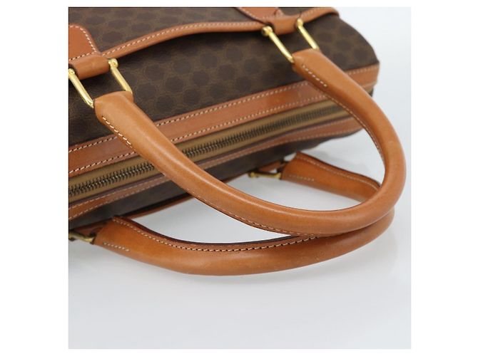 Céline CELINE Macadam Canvas Boston Bag PVC Leather Brown Gold - vista 7