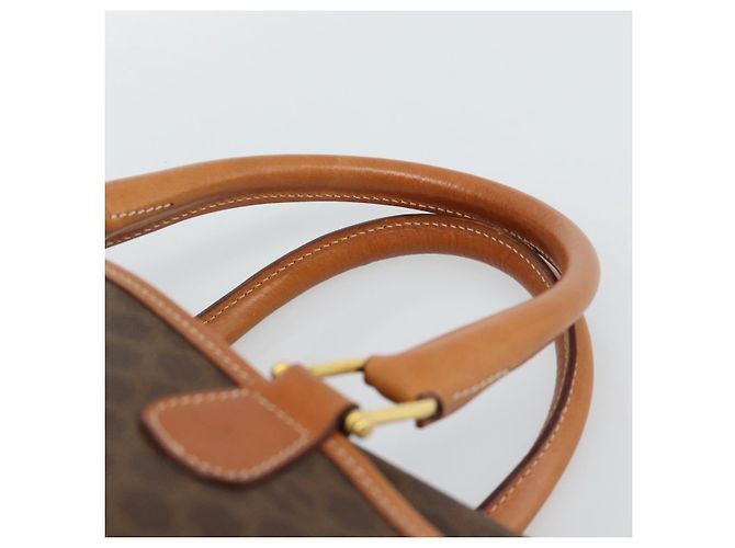 Céline CELINE Macadam Canvas Boston Bag PVC Leather Brown Gold - vista 8